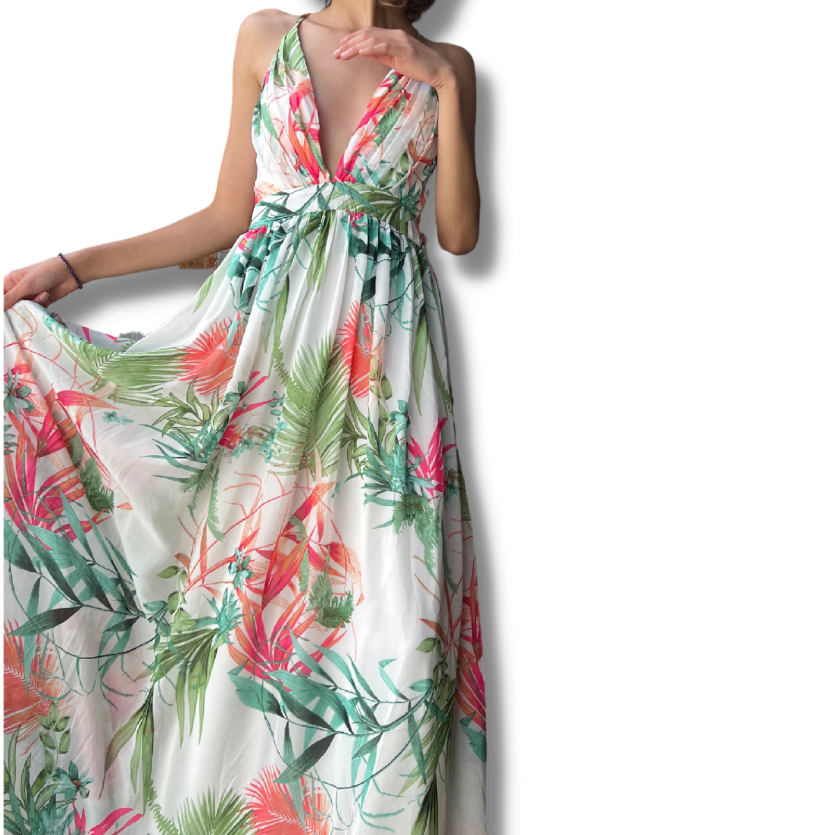 VESTIDO FIESTA GASA TIRANTES PABILO