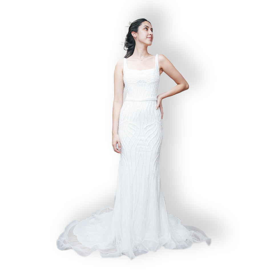 VESTIDO DE NOVIA ESCOTE CUADRADO MICHELLE PIFFAUT