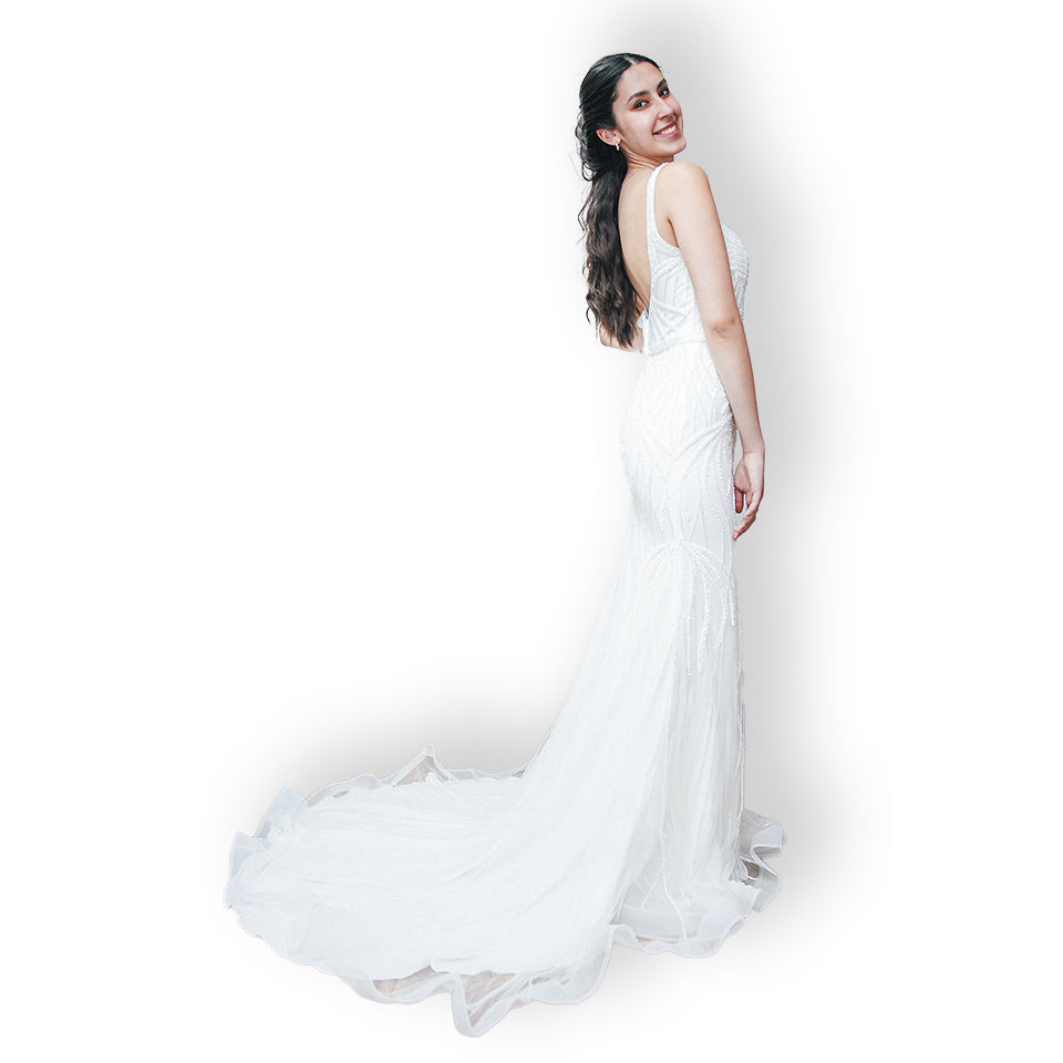 VESTIDO DE NOVIA ESCOTE CUADRADO MICHELLE PIFFAUT