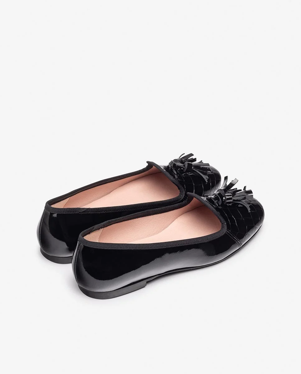Yokono – Mocasín Estilo Ballerina Damila / Kafir en Cuero Natural Negro