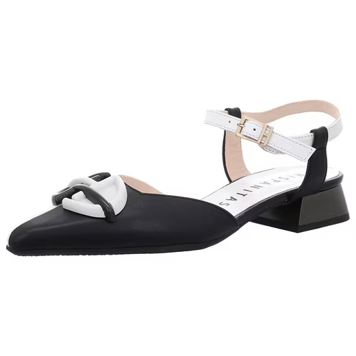Hispanitas – Zapatos Slingback Soho en Cuero Bicolor Black & White