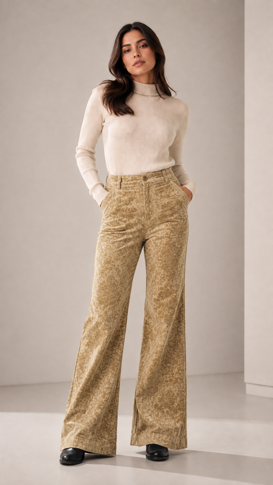 Pantalones Estampados Brocado Floral