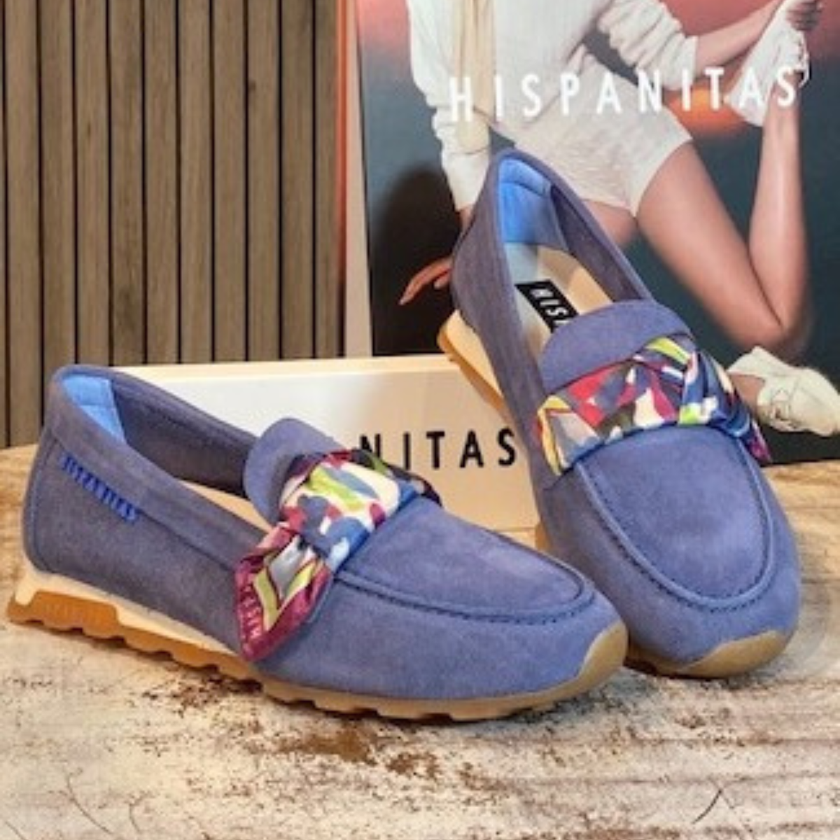 Hispanitas - Mocasín Deportivo Zinnia Velour Jeans | MICHELLE PIFFAUT