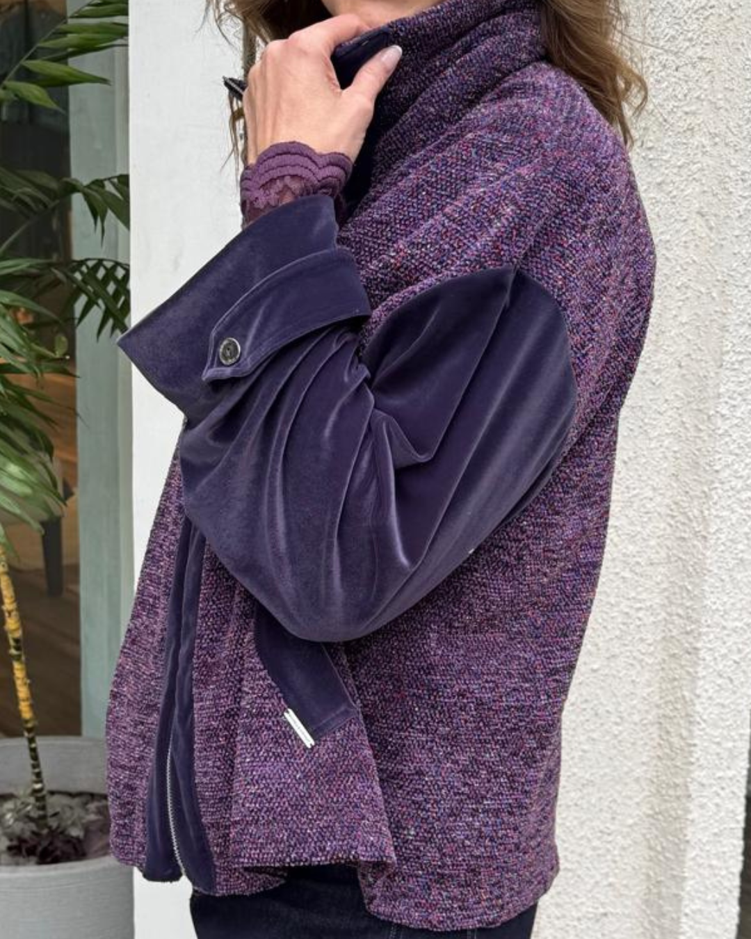 Chaqueta Bomber Oversize Mix Texturas MP 149 | MICHELLE PIFFAUT