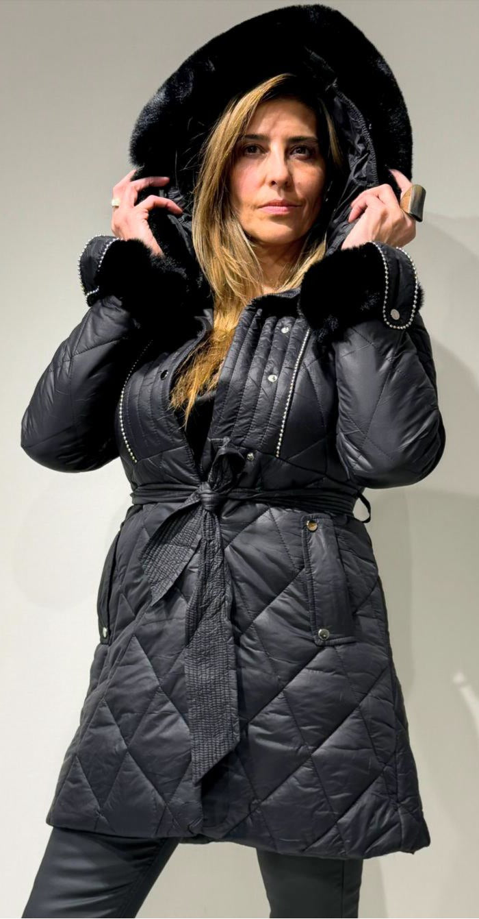Parka Fantasy Negra Via Donna