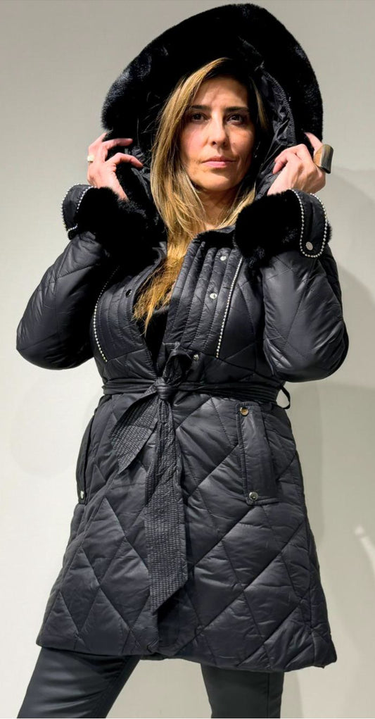 Parka Fantasy Negra Via Donna