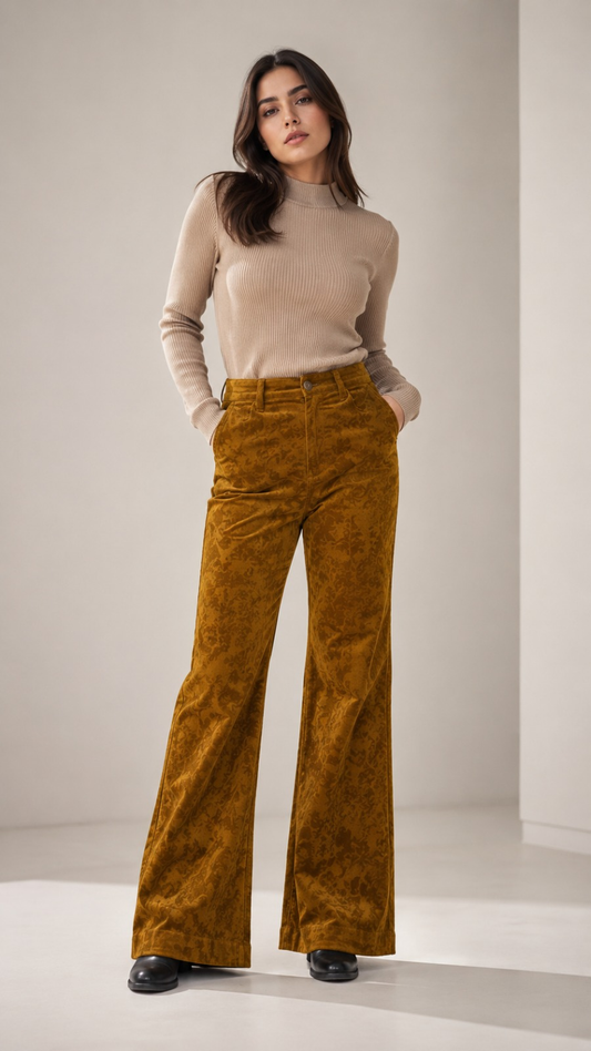 Pantalones Estampados Brocado Floral