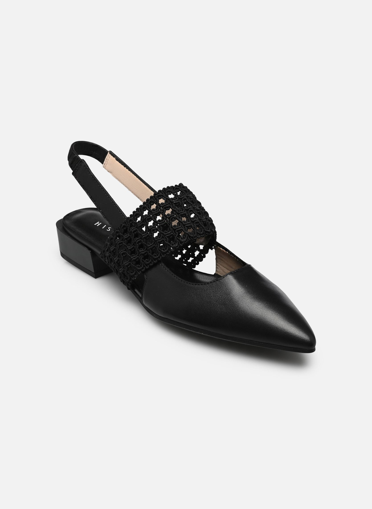 Zapato Destalonado Lila Black de Piel y Crochet - Hispanitas | Michelle Piffaut