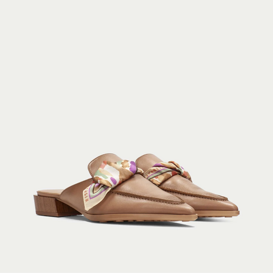 Mocasines Mule Hispanitas Turín de Cuero con Lazo Multicolor