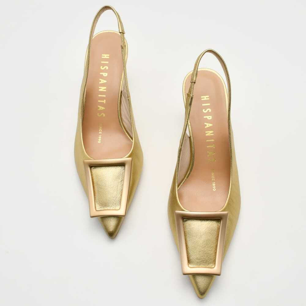 Zapatos de Tacón Medio Hispanitas Giorgia Dorados